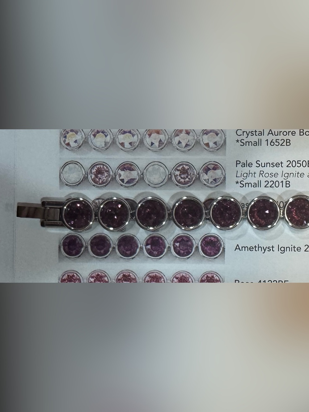 Touchstone Crystal by Swarovski, Ice Bracelet, Amethyst Ignite, New in Box